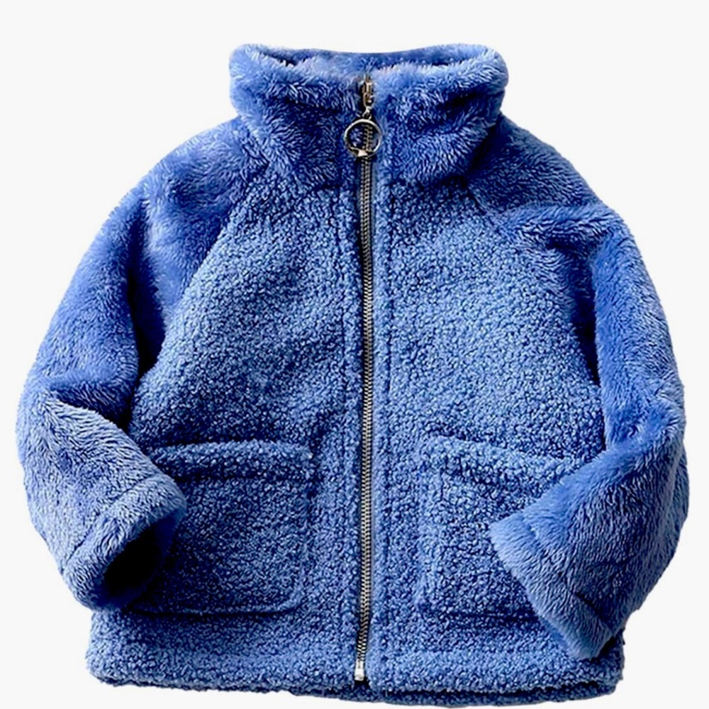 New Kids Girls Polar Fleece Jacket Fuzzy Sherpa  Fleece Thicken Windproof Jacket